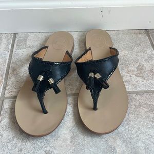 Black Jack Rogers tassel sandals